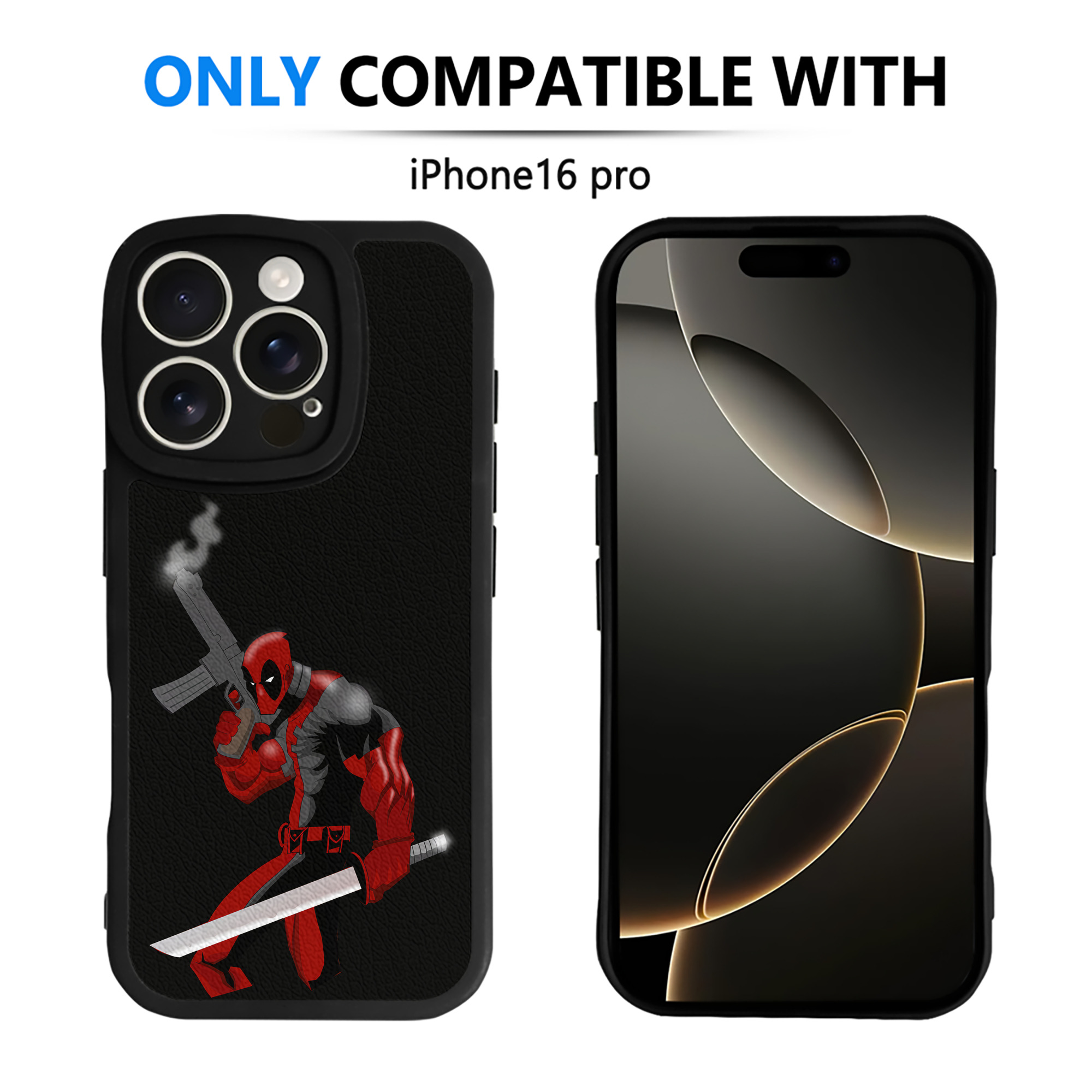 （画像用） Deadpool デッドプール 【iPhone 16シリーズ対応】シリコンスマホケース（レザー調） 材質：シリコン